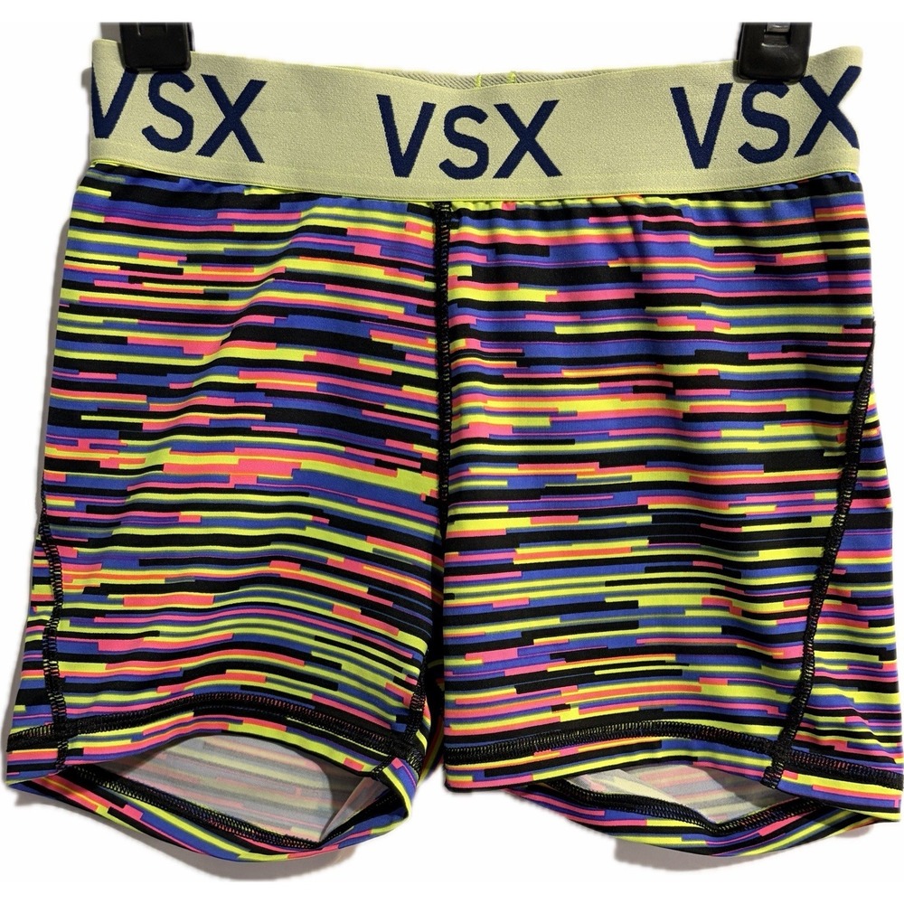 Victoria's Secret XS Spandex Geometric Neon Workout Y2K Festival Aesthetic